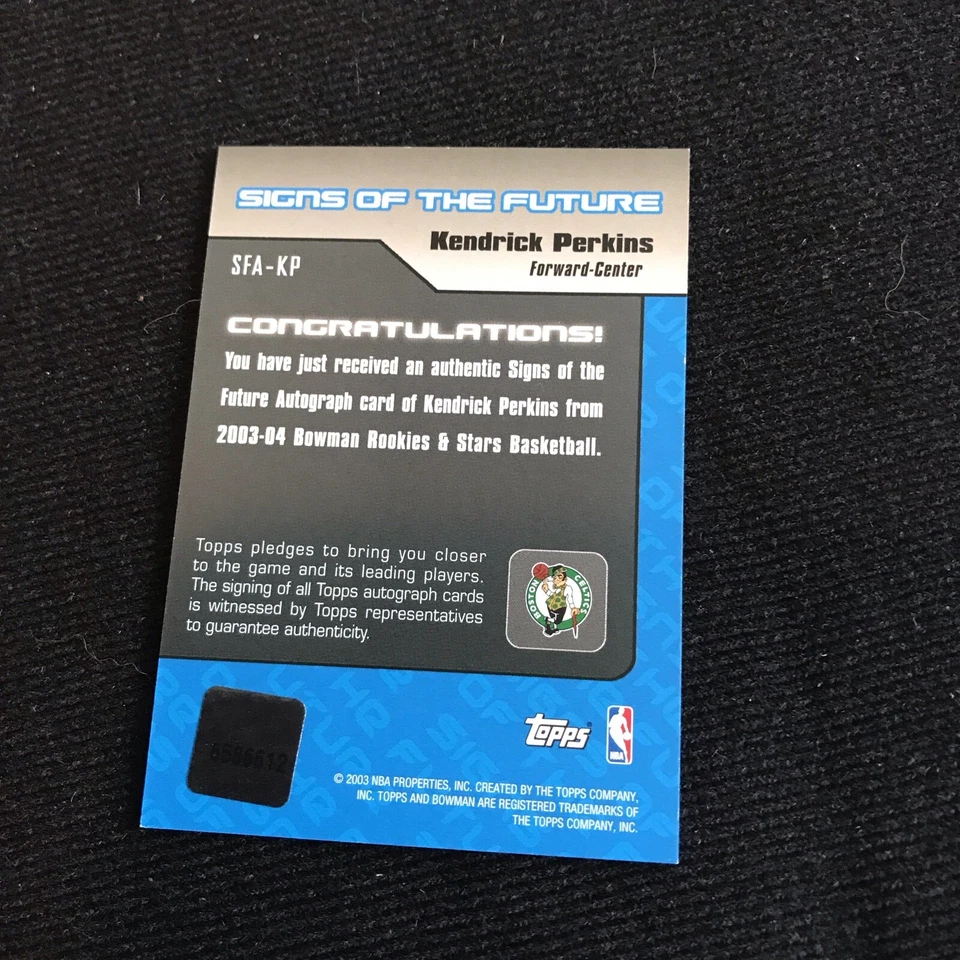 2003-04 Bowman Kendrick Perkins Signs Of The Future Rookie Auto RC #SFA-KP - Image 2 of 2