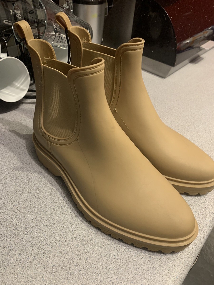 Zara Rubberised Flat Boots Knee High Tall Flat Stretch Boots Trf