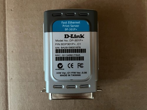 D-LINK DP-301P+ FAST ETHERNET PARALLEL PORT PRINT SERVER W/POWER ADAPTER - Picture 7 of 8