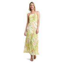 H Halston Womens Summer Spaghetti Strap Maxi Dress Multicolor Small