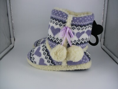 SlumberzzZ Kinder Strick Bootie Hausschuhe Sherpa Futter UK 9/10 JS190 KK 07 