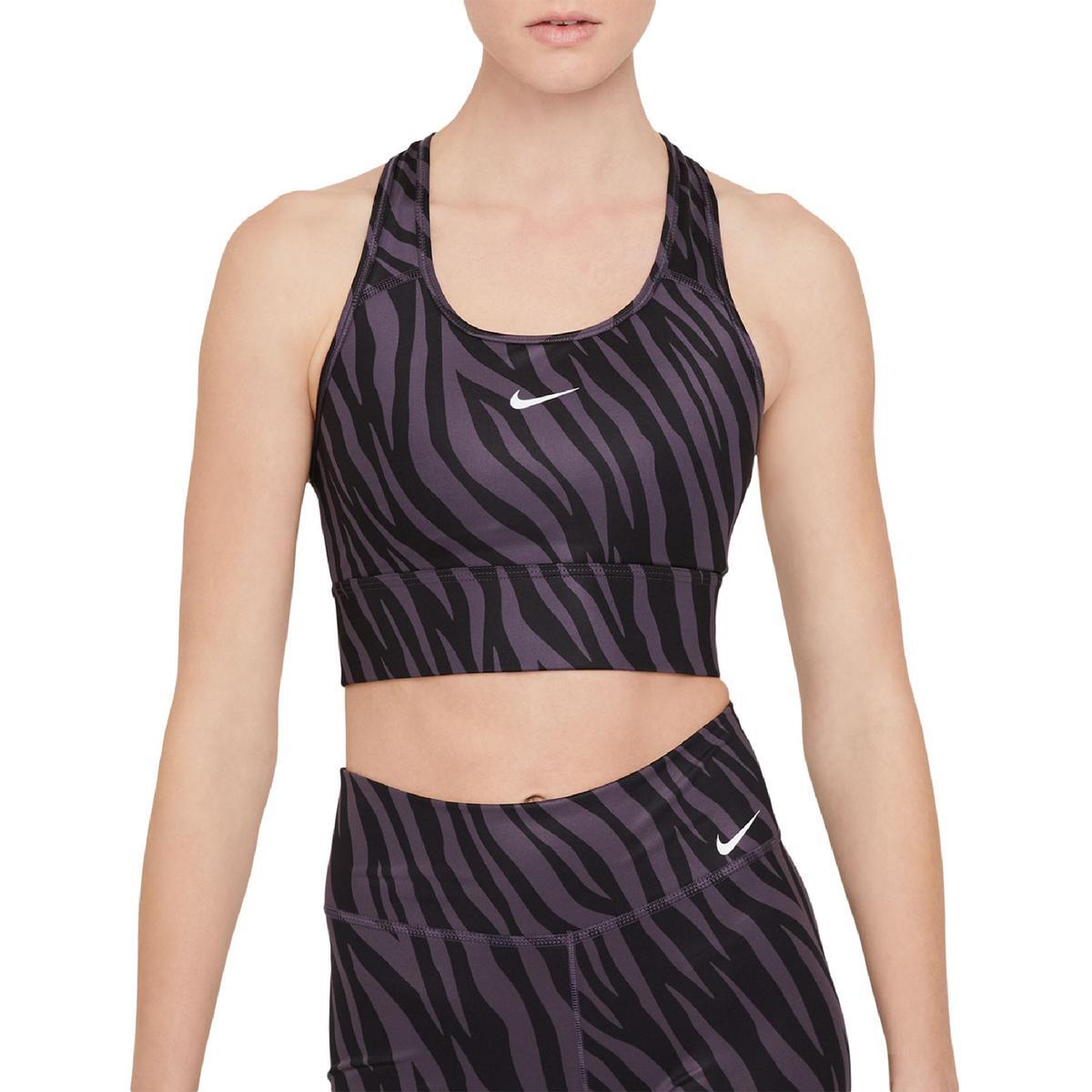 Nike Womens Swoosh Purple Padded Bust Racerback Sports Bra Athletic XS BHFO 3181
