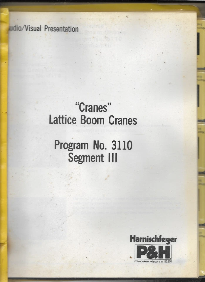 P&H HARNISCHFEGER PROGRAM 3110 VISUAL PRESENTATION CRANES SLIDES SEGMENTS 1-6 - Image 3 of 4
