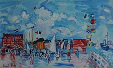 Fine unique painting – Fauvist seascape, signed Roul Dufy, w COA