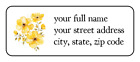 30 Yellow flowers personalized return address labels stickers tags