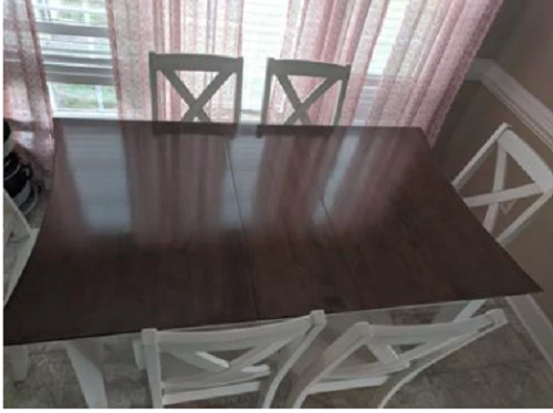 Juego de 2 sillas de comedor de granja blancas de madera maciza cocina de campo francesa respaldo cruzado Foto 4 de 4