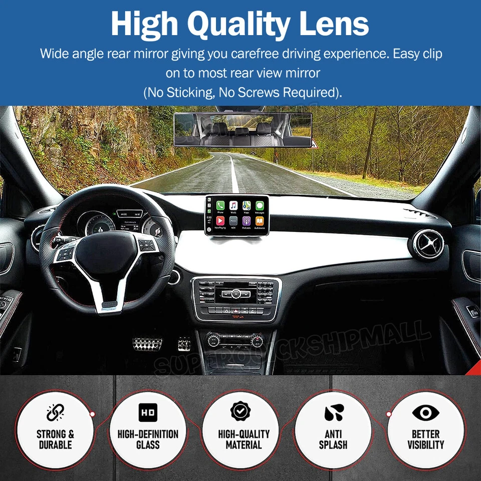 Rear View Mirror Packing Rearview Car Interior Anti glare Wide Angle Panoramic - image 3 of 4
