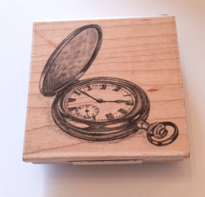 Inkadinkado Pocket Watch Rubber Stamp 3''x3''