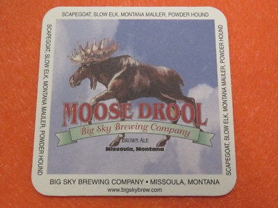 Bier Untersetzer ~ Groß Sky Gär Moose Sabber Brown Ale ~ Missoula Montana