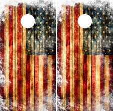 American Flag Cornhole Wraps USA Board Decals Bag Toss Game Vinyl Stickers