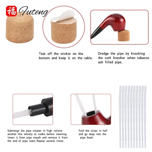 Classic Creative Red Sandalwood Pipe Set Accessories Tabacco Smoking Wood Pipe - Picture 8 of 11
