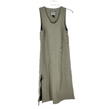 Vintage Directives Green Sleeveless Maxi Dress Lyocell Petite Scoop Neck