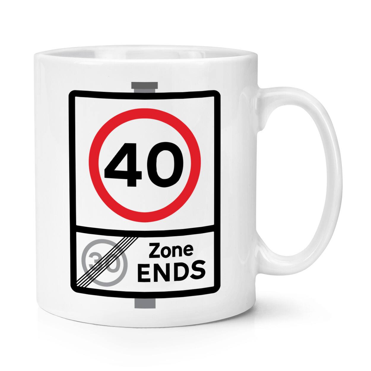 40 Speed Limit Zone Ends 40th Birthday 10oz Mug Cup Funny Mum Dad Oldi Grandad