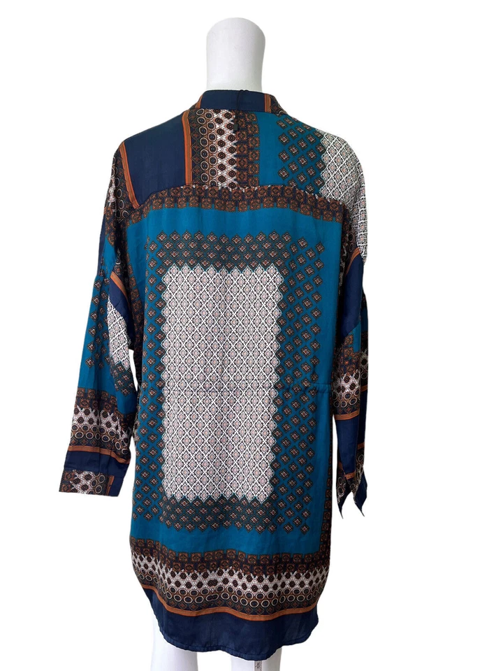 Vestido BOOHOO Talla Mediana 12 Multicolor Camisa Botones Satén Mujer EU40 Foto 2 de 4