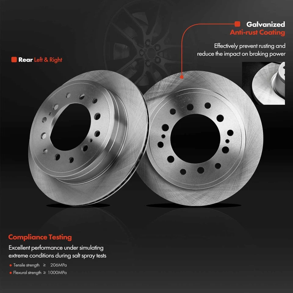 2x Rotores de freno de disco traseros izquierdo y derecho para Toyota 4Runner 2010-2021 Lexus GX460 Foto 2 de 4