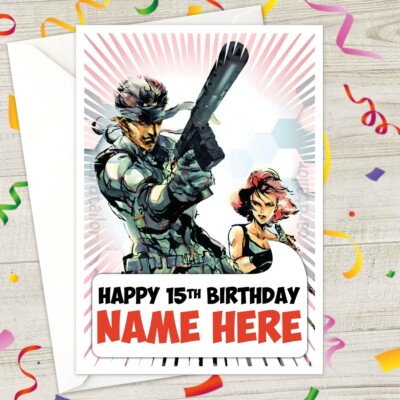METAL GEAR SOLID Personalised Birthday Card - A5 personalized
