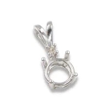 Round Single Accented Pre-notched Pendant Mounting