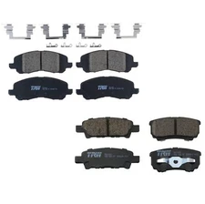 TRW Pro Front & Rear Ceramic Brake Pad Set Hardware Kit For Chrysler Dodge Jeep