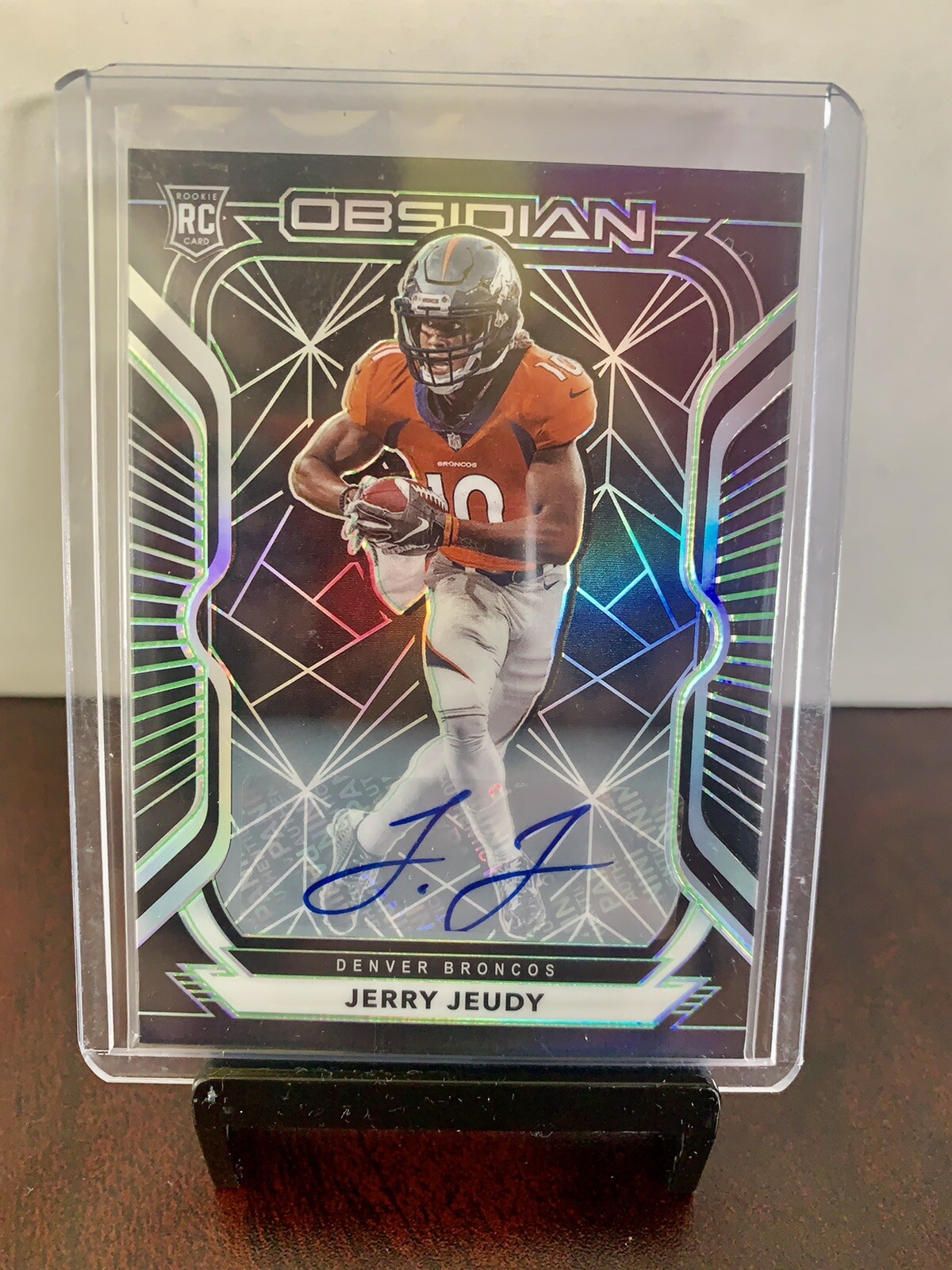 /50 Jerry Jeudy 2020 Panini Obsidian🟩Electric Green Etch🟩Rookie Auto Broncos