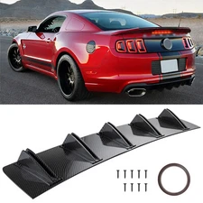 Rear Lip Bumper Diffuser Shark Fin Spoiler Wing Lip Splitter For Ford Mustang GT