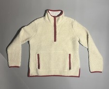 Marine Layer Lady Sherpa Fleece Corbet Red 1/4 Zip - Size Med