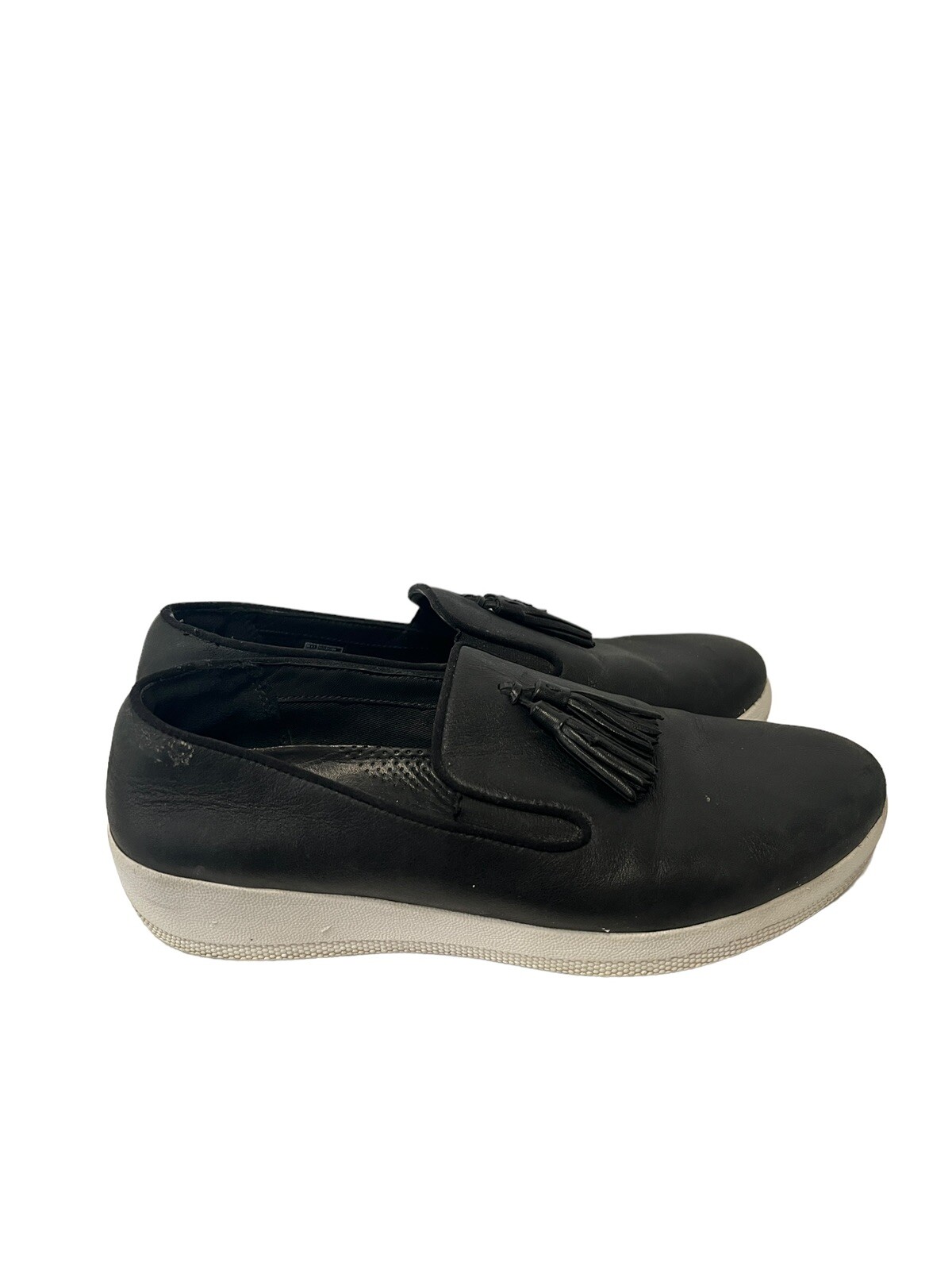 FIT FLOP Womens Tassel SUPERSKATE Slip-On Sneakers Loafer Black Leather 8.5 image 2