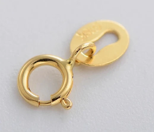 Pure AU750 18K Solid Gold 2 Ring Clasp For Bracelet Necklace Jewelry DIY Finding - Image 2 of 4