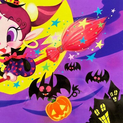 Suzuka Yoshida Halloween Akubi Chan Lithograph Illustration