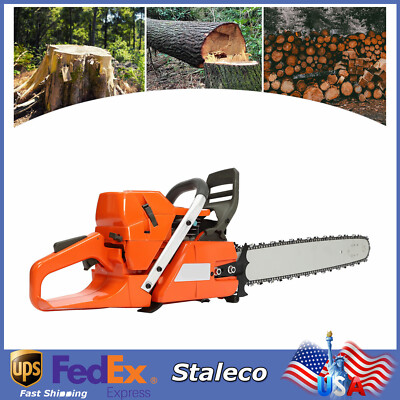#ad #ad 72cc Gas Powered Chainsaw with 24#x27;#x27; Guide Bar Saw Chain 2 Stroke Engine Cut Wood $232.40