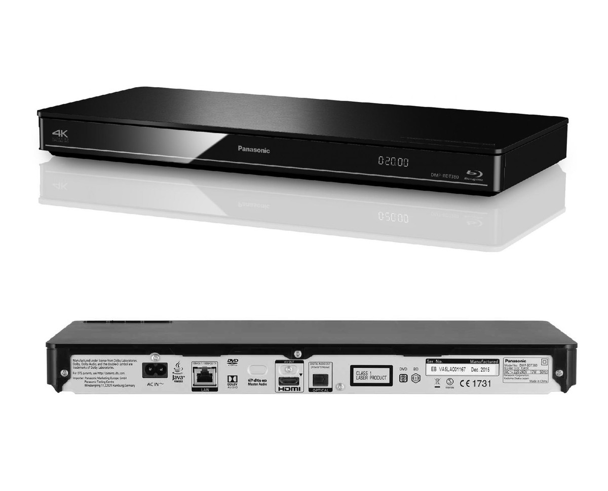 Panasonic Multiregion DMP-BDT380 Smart 3D 4K Blu-Ray DVD Player