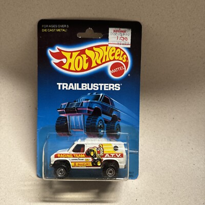 1989 Hot Wheels Trailbusters Baja Breaker #1517 White A.T.V. Racing Team NIP H38