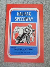 HALIFAX SPEEDWAY 1975 ORIGINAL PROGRAMME v EXETER. 5th APRIL. 4th MEETING