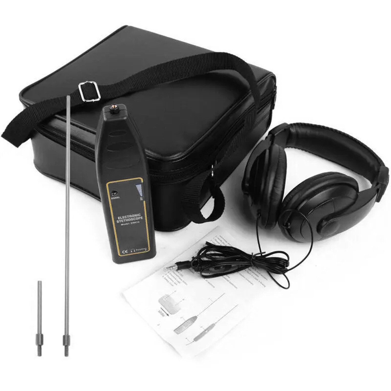 Leak Detector Water Pipe Electronic Stethoscope Earphone Abnormal Noise Tool KBE