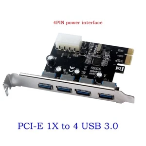 4 Port PCI-E à USB 3.0 HUB PCI Adaptateur de carte d'extension express 5.0 Gbps Vitesse