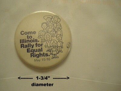 Women Rights Rally Button 1980 NOW ERA Pinback Button Illinois Chicago RALLY for Women EQUAL ...