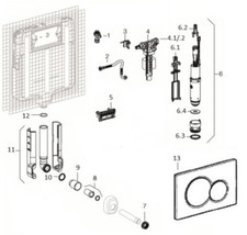 GEBERIT RICAMBI CASSETTA SIGMA 8,CAMPANA COMPLETA GALLEGGIANTE GUARNIZIONE GEBER
