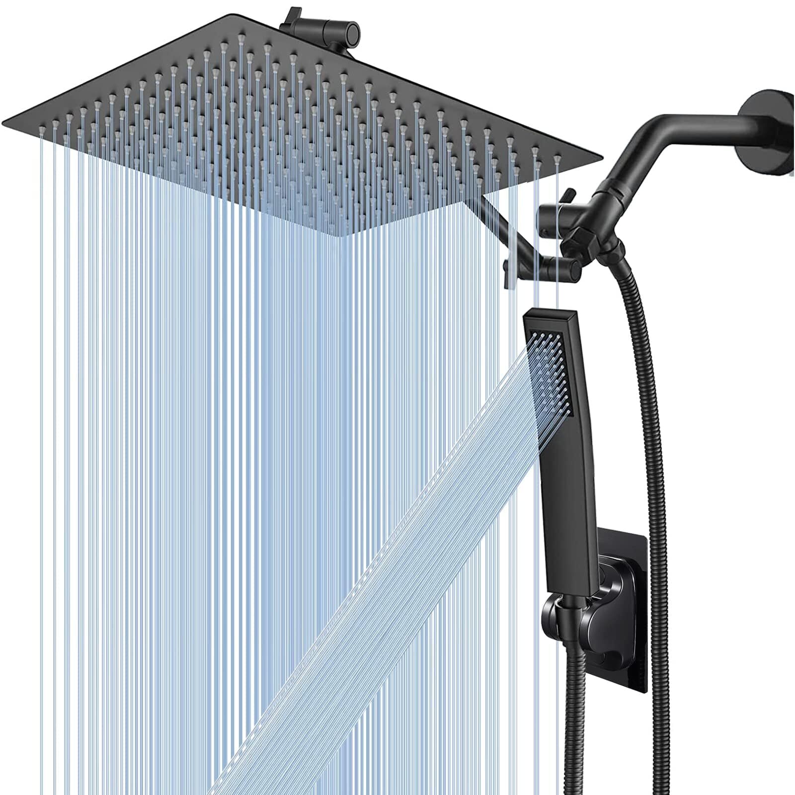 All Metal 12'' Rain/Rainfall Shower Head with Handheld Spray Combo, High Pres...