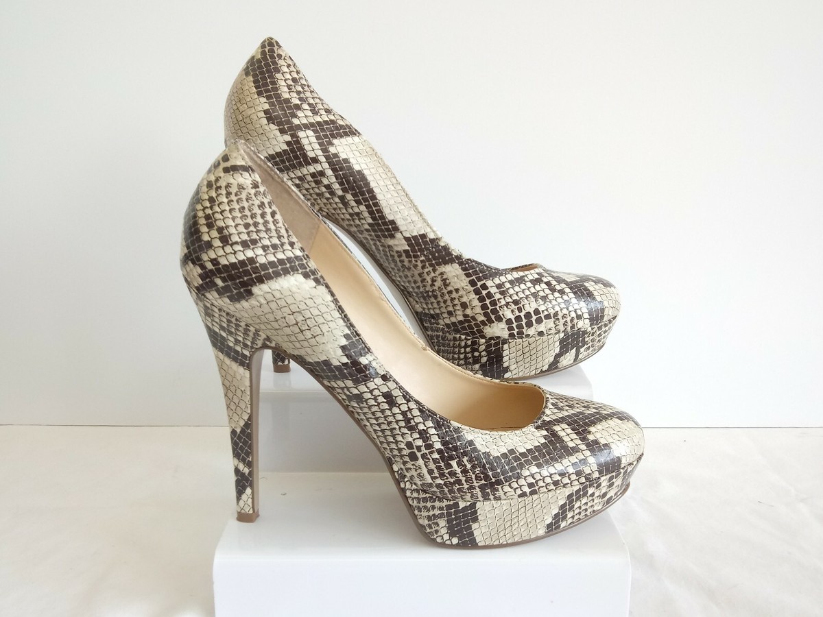 Guess WGMARISA-C Almond Toe Snakeskin Print Stiletto Platform Heels US  B#?