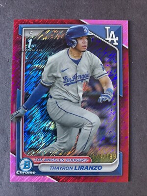 Thayron Liranzo 1st Rookie RC 2024 Bowman Chrome Fuchsia Shimmer /199 #BCP-182