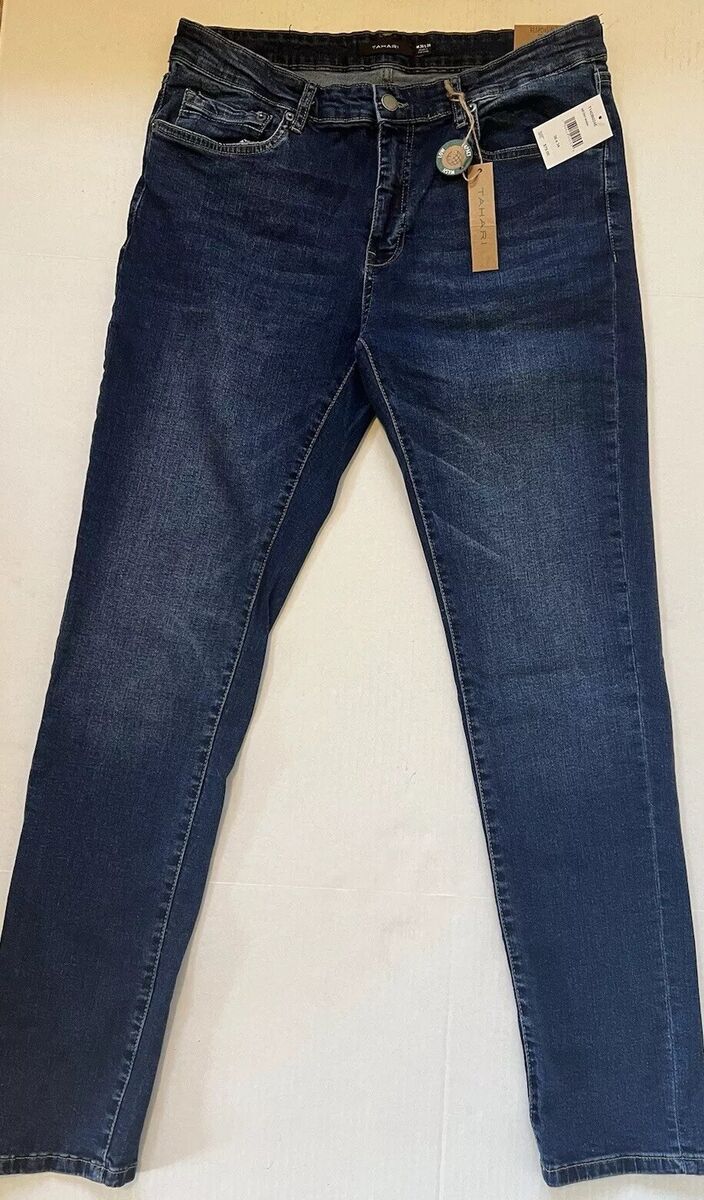 Tahari Jeans Mens 36x34 Skinny Fit Metro Dark Wash Blue Tahari Jeans Mens 36x34 Skinny Fit Metro Dark Wash Blue