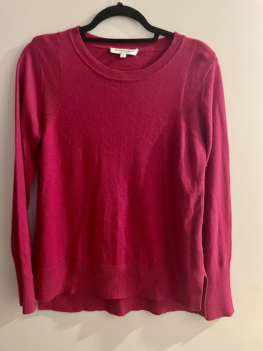 Sportscraft Luxury Blend Dark Pink Jumper Women Size S Cashmere Long Sleeved