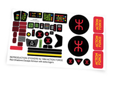 CUSTOM STICKERS for ACTION FORCE  Red Shadows Escape Armour 1984 PALITOY