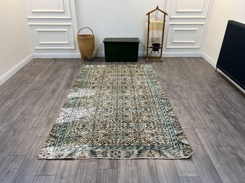 Tappeto soggiorno, tappeto turco verde, tappeto fatto a mano, tappeto orientale, 5,4 x 8,7 piedi - Foto 2 di 11