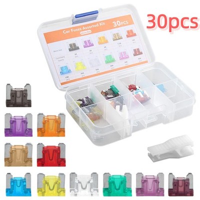 30x Auto Microsicherungen 2A-40A Niedriges Profil KFZ Sicherung Sortiment 11mm