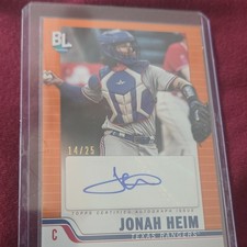 Topps 2023 Big League Autographs Jonah Heim Texas Rangers BLA-JHE Orange Foil /…