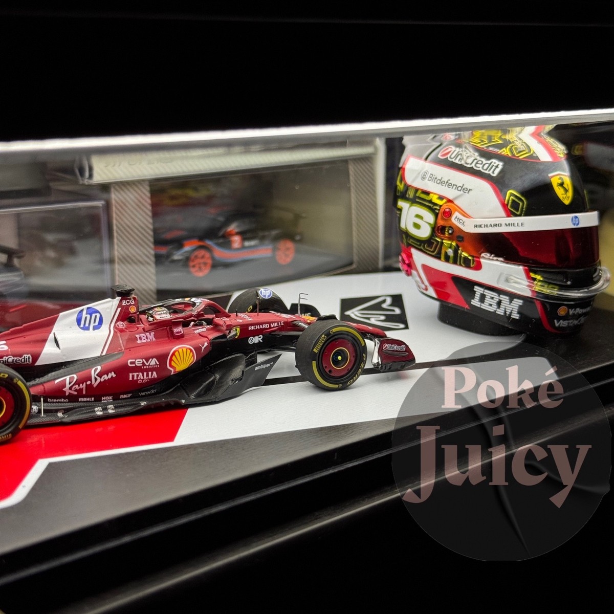 CHARLES LECLERC Looksmart 43 SF25 Car&Helmet HEC Limited Model Car