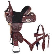 HILASON Western Horse Child Saddle Treeless American Leather Barrel  for Horses