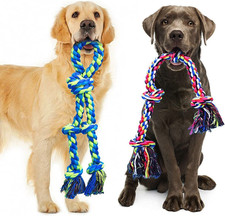 Heavy Duty Dog Rope Toys 2 Pack Indestructible Tug Toy for Aggressive Chewers