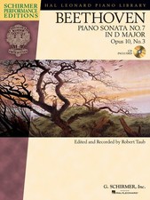 Beethoven Sonata No 7 D Major Opus 10 No 3 Piano G Schirmer Performance Book CD