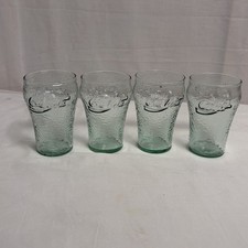 VTG Set Of 4 Enjoy Coca-Cola 4” Green Pebble Mini Glasses 6oz!